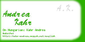 andrea kahr business card